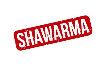 Timbre Shawarma. Grunge en caoutchouc Shawarma rouge Timbre