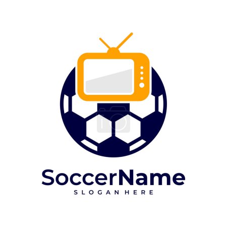 Illustration for Television Soccer logo template, Football logo design vector - Royalty Free Image