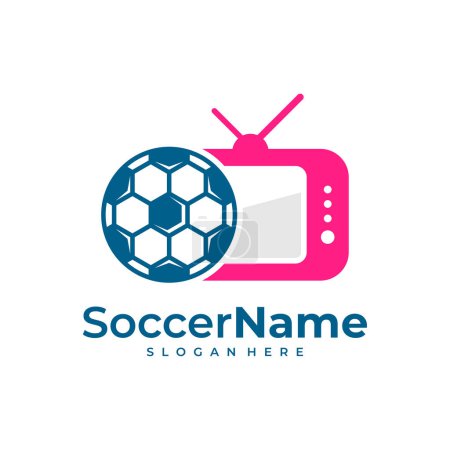 Illustration for Television Soccer logo template, Football logo design vector - Royalty Free Image