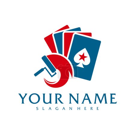 Téléchargez les illustrations : Paint Poker logo vector template, Creative Poker logo design concepts - en licence libre de droit