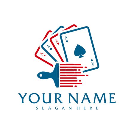 Téléchargez les illustrations : Paint Poker logo vector template, Creative Poker logo design concepts - en licence libre de droit
