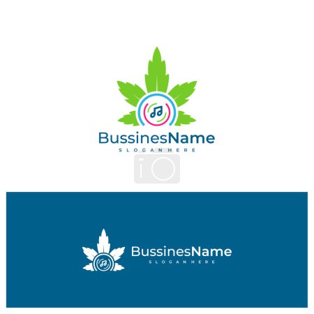Illustration for Music Cannabis logo vector template. Creative Cannabis logo design concepts - Royalty Free Image