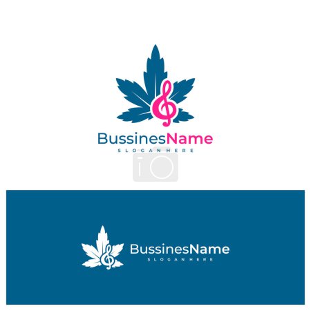 Illustration for Music Cannabis logo vector template. Creative Cannabis logo design concepts - Royalty Free Image
