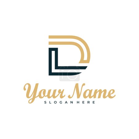 Illustration for Letter LD logo design vector. Luxury LD logo design template concept - Royalty Free Image