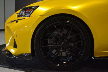 Photo for PASAY, PH - NOV 13 - The 2017 Lexus IS350 wheel at Manila Auto Salon on November 13, 2021 in Pasay, Philippines. Manila Auto Salon is a aftermarket car show held annually in the Philippines. - Royalty Free Image