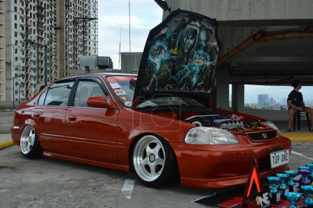 Photo for QUEZON CITY, PH - NOV 27 - Honda civic at Element Tricks car show on November 27, 2021 in Quezon City, Philippines. Element Tricks is a nationwide car show held in the Philippines. - Royalty Free Image