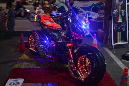 Photo for MANILA, PH - DEC 23 - Optimus prime motorcycle at Bike 2 Bike motorcycle show on December 23, 2021 in Manila, Philippines. Bike 2 Bike is an motorcycle show held nationwide in the Philippines. - Royalty Free Image