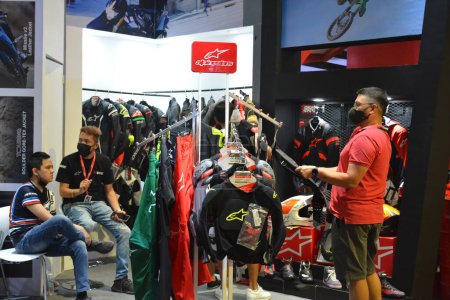 Photo for PASAY, PH - MAR 26 - Alpinestars booth at Inside Racing Motorshow on March 26, 2022 in Pasay, Philippines. Inside Racing is a motorshow held yearly in Philippines. - Royalty Free Image