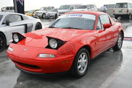 Photo for PARANAQUE, PH - DEC 17 - Mazda miata mx5 at All out car show on December 17, 2022 in Paranaque, Philippines. All out is a annual car show event in Philippines. - Royalty Free Image