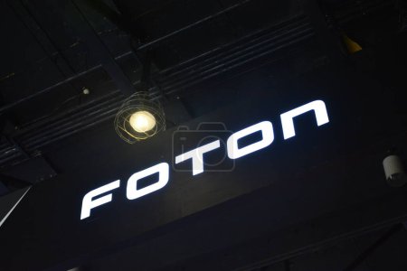 Photo for PASAY, PH - SEPT 17 - Foton booth display sign at Philippine International Motor Show on September 17, 2022 in Pasay, Philippines. P.I.M.S. is a car show event held in Philippines. - Royalty Free Image