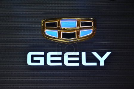 Photo for PASAY, PH - SEPT 17 - Geely booth display sign at Philippine International Motor Show on September 17, 2022 in Pasay, Philippines. P.I.M.S. is a car show event held in Philippines. - Royalty Free Image