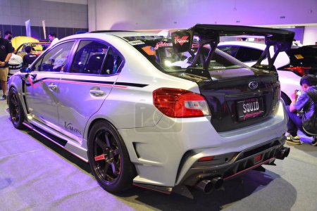 Photo for PASAY, PH - MAR 4 - Subaru impreza wrx at JDM Underground car show on March 4, 2023 in Pasay, Philippines. JDM Underground is a car show event in Philippines. - Royalty Free Image