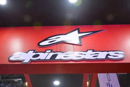 Photo for PASAY, PH - MAR 25 - Alpinestars booth signage at Inside racing bike festival on March 25, 2023 in Pasay, Philippines. Inside Racing is a motorcycle show event in Philippines. - Royalty Free Image