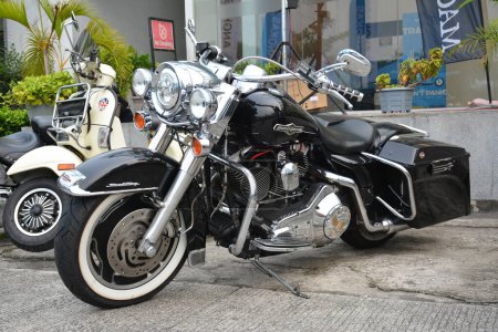 Photo for PASIG, PH - MAY 20 - Harley davidson heritage softail motorcycle at Ride Ph on May 20, 2023 in Pasig, Philippines. Ride Ph is a motorcycle show event in Philippines. - Royalty Free Image