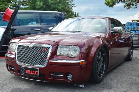 Photo for PASAY, PH - DEC 2 - Chrysler 300c at Bumper to Bumper 19 December 2, 2023 in Pasay, Philippines. Bumper to Bumper is a nationwide car show held in the Philippines. - Royalty Free Image