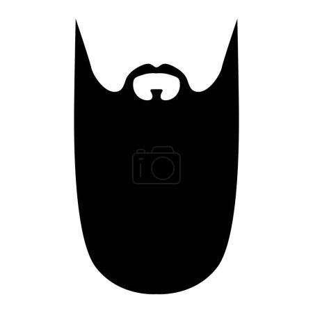Téléchargez les illustrations : ZZ Top Barbe style hommes illustration Moustache de cheveux visage. Vecteur noir mâle Mode modèle plat barbier collection ensemble. Coiffure élégante contour isolé sur fond blanc. - en licence libre de droit