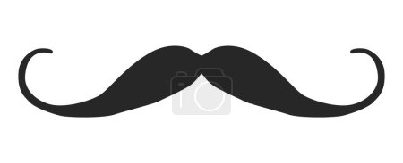 Hungarian Moustache Beard style men illustration Facial hair mustache. Vector black male Fashion template flat barber collection set. Stylish hairstyle isolated outline on white background.