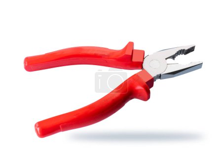 Photo for Pliers with red handles isolated on white with clipping path included - Royalty Free Image