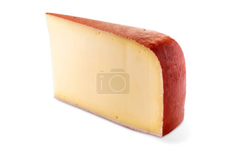 Foto de Fontal rodaja de queso fontina aislado en blanco con ruta de recorte incluido. - Imagen libre de derechos