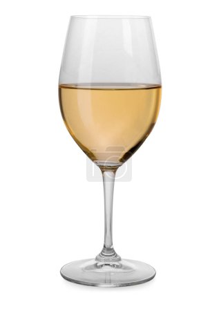 Foto de Copa copa de vino blanco aislado en blanco con camino de recorte incluido - Imagen libre de derechos