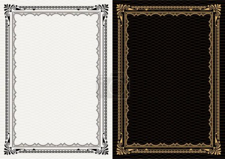 Illustration for Set Template of Decorative vintage frames,borders rectangular shape. Baroque, Art Nouveau, Modern , Victorian style - Royalty Free Image