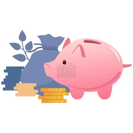 Illustration for Piggy Bank Finance Savings Saving strategy Financial success - Royalty Free Image