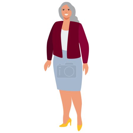 Ilustración de Mujer posando. Mujer joven de cuerpo entero con ropa casual. Ilustración vectorial en estilo plano - Imagen libre de derechos