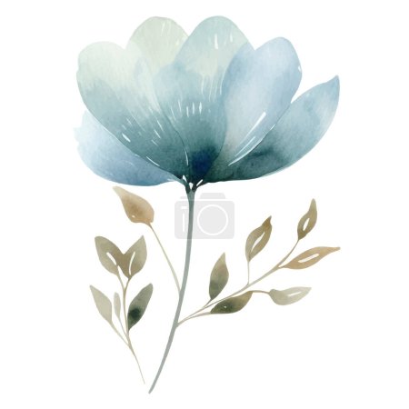 Foto de Acuarela ilustración flor pintada a mano. Elementos decorativos florales aislados sobre fondo blanco - Imagen libre de derechos