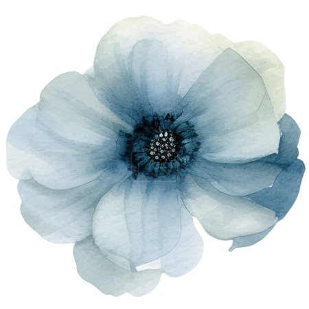 Foto de Acuarela ilustración flor pintada a mano. Elementos decorativos florales aislados sobre fondo blanco - Imagen libre de derechos