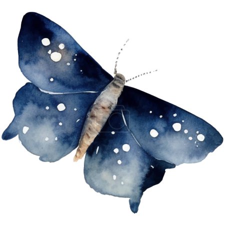 Foto de Mariposa y polilla acuarela. Ilustración vintage. Ilustración de insectos para el envoltorio, el scrapbooking y el diseño de tarjetas - Imagen libre de derechos