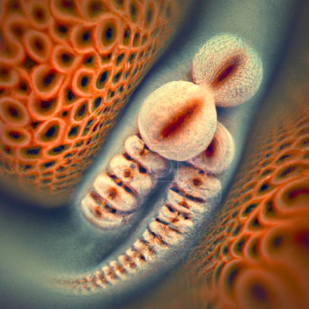 Téléchargez les photos : Toxocara canis deuxième stade larves éclosent à partir d'oeufs - en image libre de droit