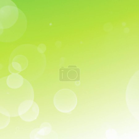White bubbles on a green - white background with smooth gradient, spots, shadows and lines. Bright background or template for a business card or plastic card. Nature or macrocosm. Sun and chlorophyll.