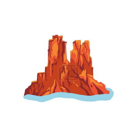 Illustration for Grand Canyon National Park in Arizona United States. The landscape of North America. Closed composition of isolate on a white background. Simple cartoon vector illustration in kids style - Royalty Free Image