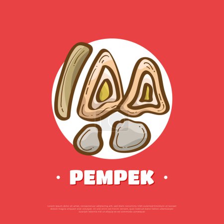 Téléchargez les illustrations : Illustration de Pempek, cuisine traditionnelle indonésienne. Cuisine traditionnelle de Palembang nommée Empek-Empek - en licence libre de droit