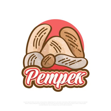 Illustration for Pempek Illustration, Indonesian Traditional Food. Traditional Cuisine from Palembang Named Empek-Empek - Royalty Free Image