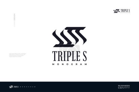 Ilustración de Diseño abstracto del logotipo de SSS con estilo de espacio negativo. Diseño de Logo Triple S para Negocios e Identidad de Marca - Imagen libre de derechos