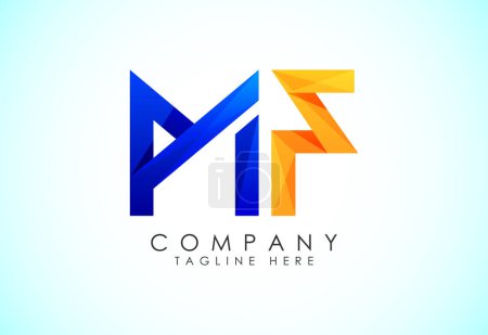 Illustration for Initial Letter M F Logo Design Vector Template. Graphic Alphabet Symbol. Gradient logo - Royalty Free Image