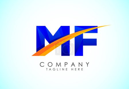 Illustration for Initial Letter M F Logo Design Vector Template. Graphic Alphabet Symbol. Gradient logo - Royalty Free Image