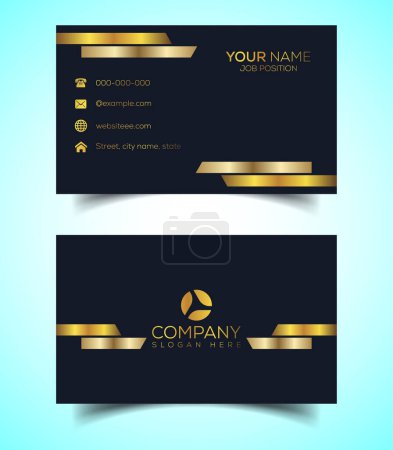 Illustration for Double-Sided Luxury, Modern and Elegant Business Card Design Template. Vector Illustration - Royalty Free Image