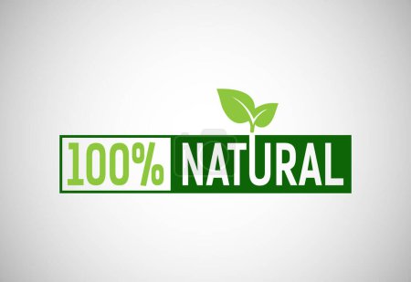 Illustration for Natural, organic, fresh food vector logo or badge template for product - Royalty Free Image