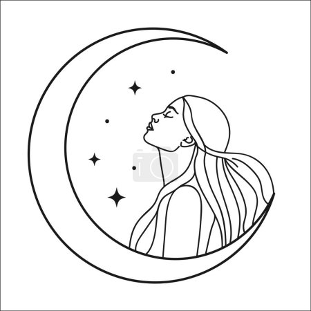 Illustration for Minimalist Femininity clean and simple Stellar design element. Vector Graphic. - Royalty Free Image