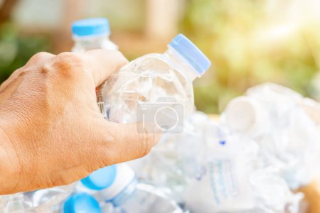 Photo for Old plastic bottles and containers set for recycling,Rubbish, rubbish, garbage, plastic waste, plastic waste pollutio - Royalty Free Image