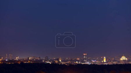 Photo for City of Belgrade, Serbia, blue hour evening cityscape. - Royalty Free Image