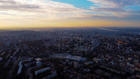 Photo for Urban drone view Belgrade, Serbia. - Royalty Free Image