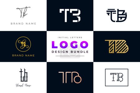 Initial letters TB Logo Design Bundle