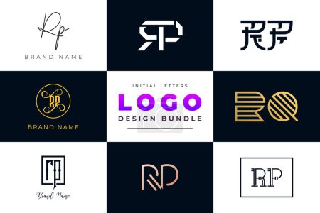 Initial letters RP Logo Design Bundle