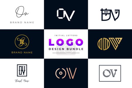 Téléchargez les photos : Lettres initiales OV Logo Design Bundle - en image libre de droit