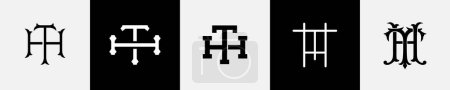 Ilustración de Letras iniciales TH Monogram Logo Design Bundle - Imagen libre de derechos