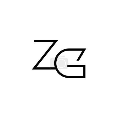 Minimale Buchstaben ZG Logo Design