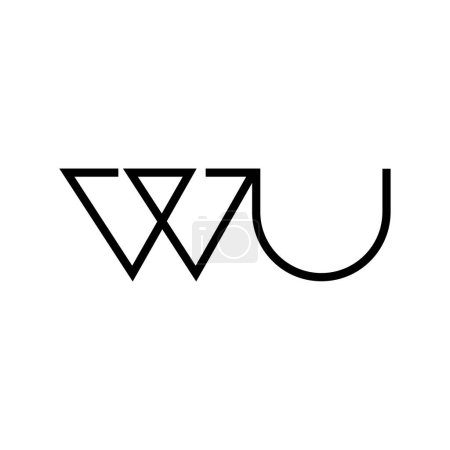 Minimale Buchstaben WU Logo Design